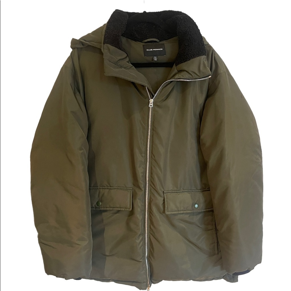 Club Monaco Men Puffer Jacket Khaki